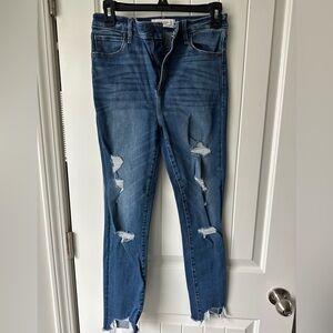 Abercrombie & Fitch Blue Distressed high Rise Skinny Jeans